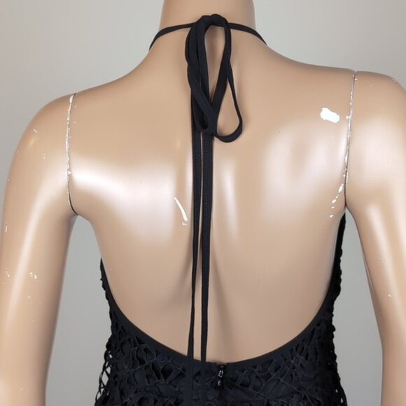 Adiva Crochet Halter Top Vneck Backless Sleeveless Babydoll Summer Party - Picture 8 of 14